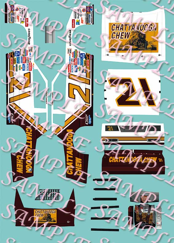 CD_1077 #21 Bill Elliott   Wood Brothers Ford   1:24 Scale DECALS 