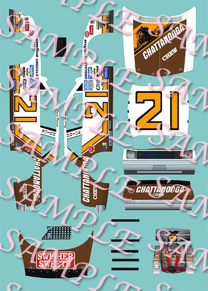 #21 Michael Waltrip Top Dog 1997 1/32nd Scale Slot Car Waterslide Decals 