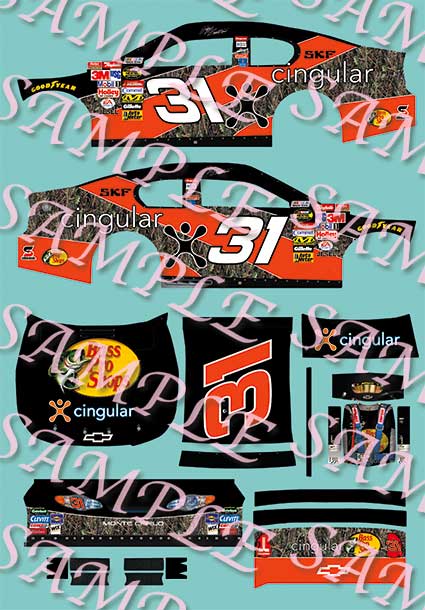 #34 Tony Raines A&W  1/64th HO Scale Slot Car Decals 