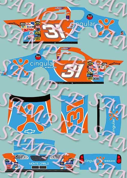 #10 Jimmy Spencer Food City Monte Carlo 1/32nd Scale Slot Car Waterslide Decals 