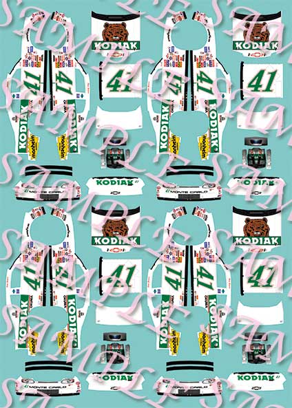 #24 Larry Franks 1956-58 CHEVROLET 1/64th HO Scale Slot Car Waterslide Decals 