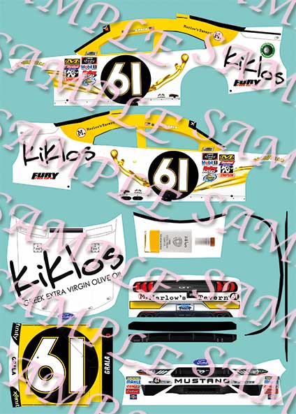 #37 Kevin Lepage PATRON Tequila Dodge 1/64th HO Scale Slot Car Decals 
