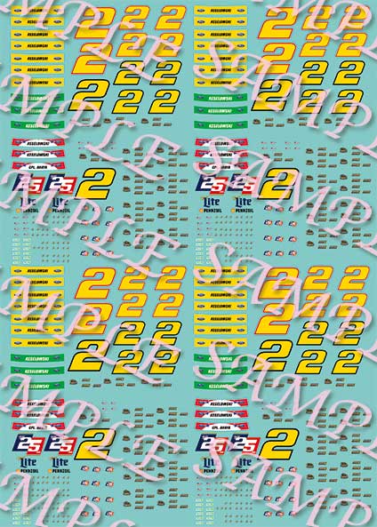 #85 Ron Bouchard Burger King FORD 1/64th HO Scale Slot Car Waterslide Decals 