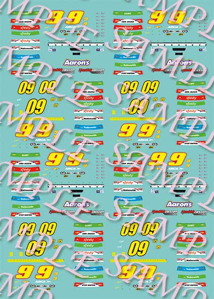 #10 David Reutiman ACCELL 2012 Chevy 1/64th HO Slot Car Waterslide DECALS 