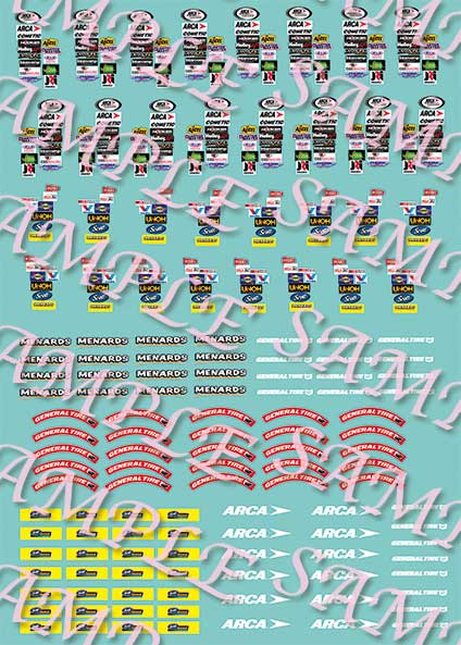 ws013w with white print Scalextric/Slot Car Waterslide Decals 